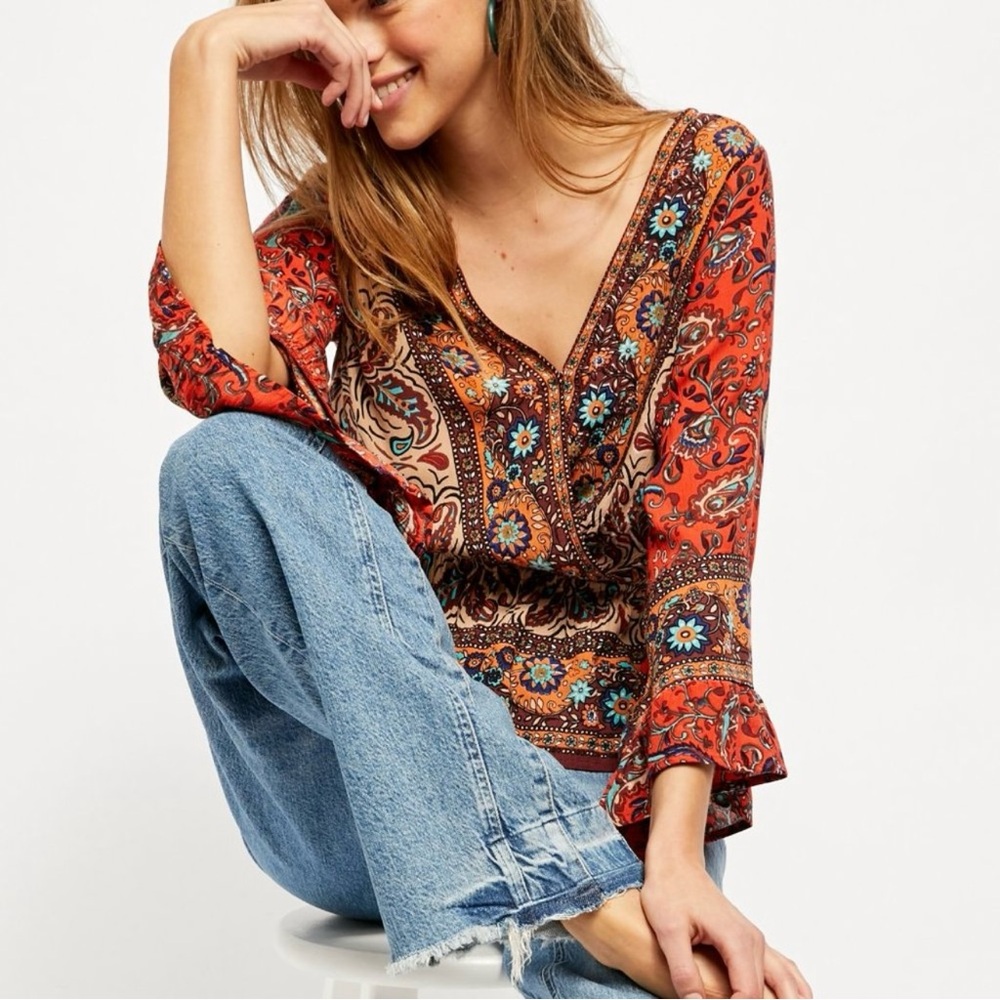 Free People Rosalie Wrap Top Size XL